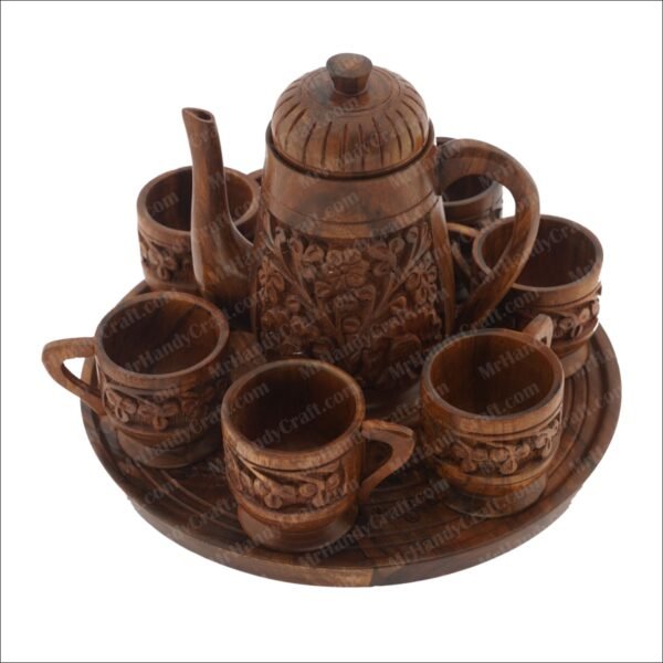 61 Handcrafted Wooden Tea Set