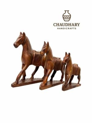 3 Piece Wooden Horse Set