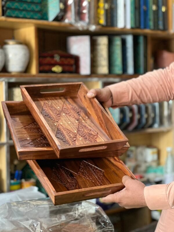 New design wooden tray set