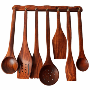 8 Pcs Handmade Wooden Cooking Spoon Set