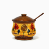 Chenille Wooden Sugar Pot and Coaster Set