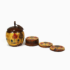 Chenille Wooden Sugar Pot and Coaster Set