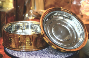 Hand Made Wooden Hot Pot With Steak Bowl