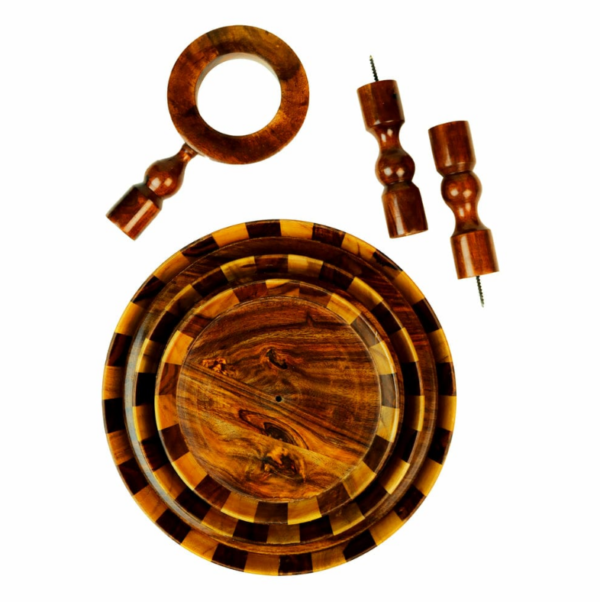 Handcrafted Sheesham Wood 3 Tiered Fruit Cupcake Stand