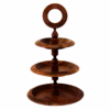 Handcrafted Sheesham Wood 3 Tiered Fruit Cupcake Stand