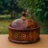 Sheesham Wood Hotpot with Brass Work & Steel Bowl (High Quality)