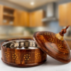 Sheesham Wood Hotpot with Brass Work & Steel Bowl (High Quality)