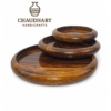 Wooden 3 plates set
