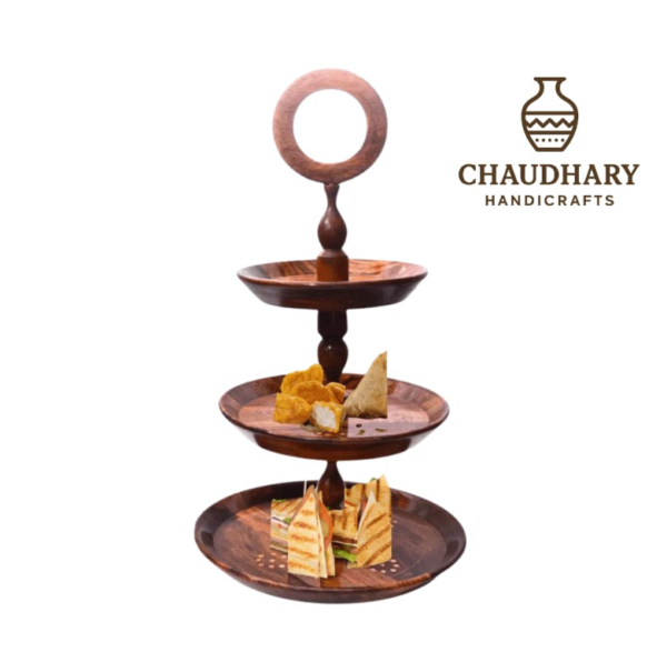 Wooden Cup Cack Stand with brass work