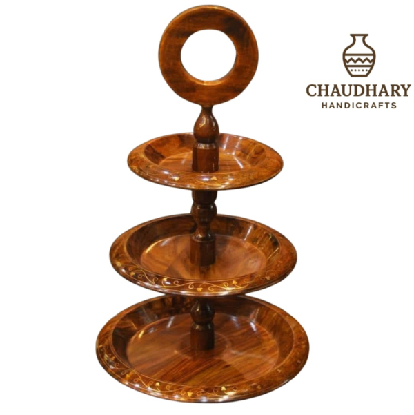 Wooden Cup Cack Stand with brass work