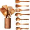 Wooden Spoon Set 7 piece with holder