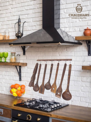 Wooden Spoon set with holding stand