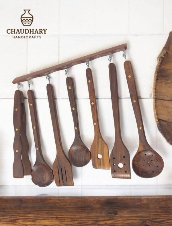 Wooden Spoon set with holding stand